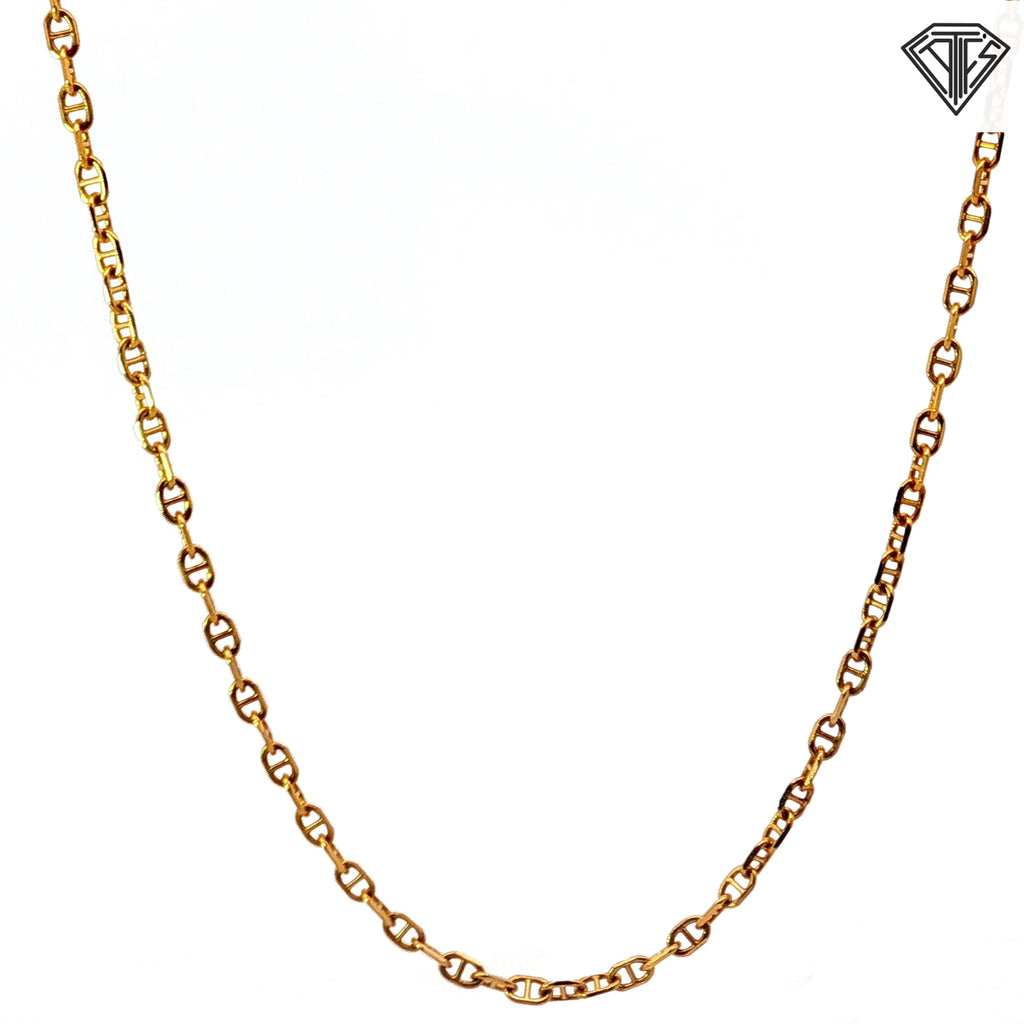 14k Yellow Gold Mariner Link Necklace 3.7 gram 2mm 16"inch