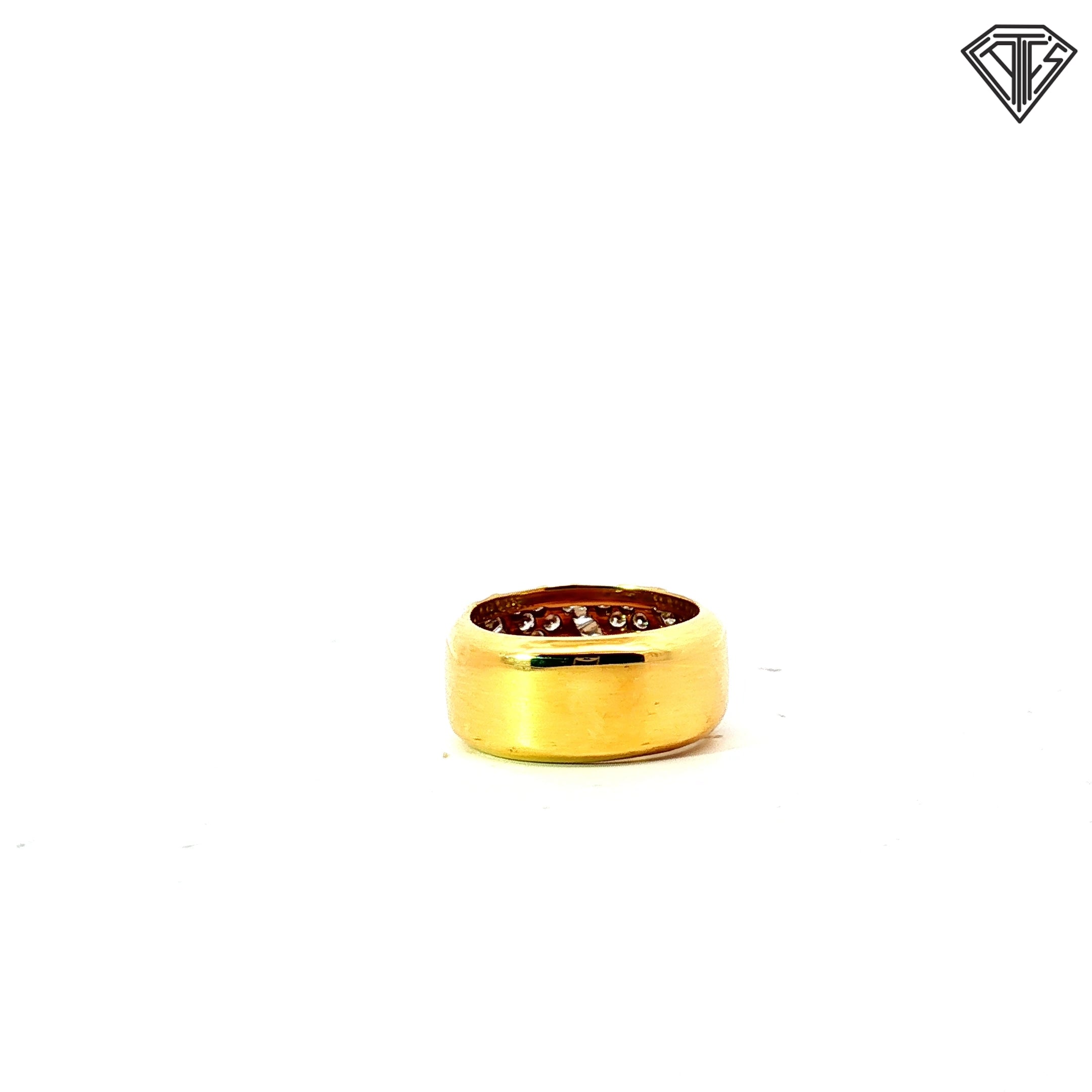 18k Yellow Gold 1.35ct E VVS2 Round Diamond Vintage Italian Diamond Ring Size 6 Stamped (1481 AL)