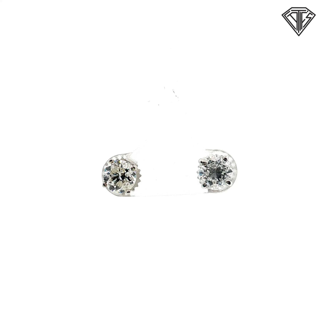 14k White Gold 2.00ct F I1 Round Diamond Stud Earrings