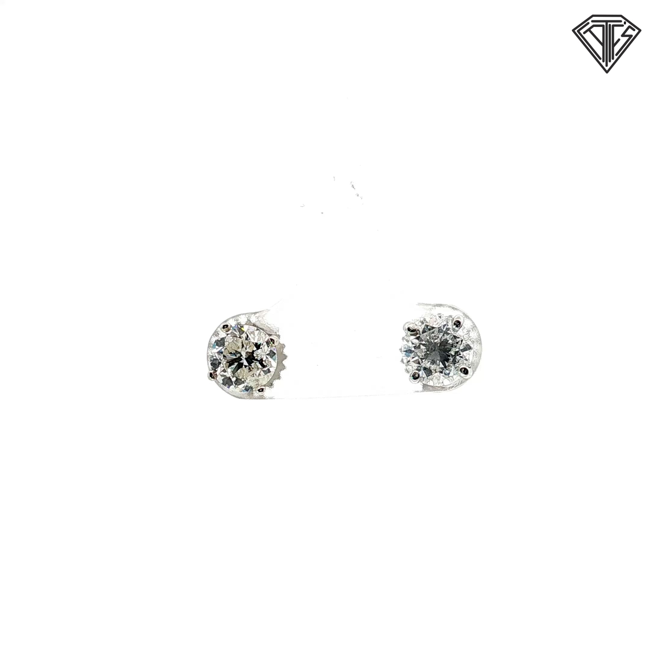 14k White Gold 2.00ct F I1 Round Diamond Stud Earrings