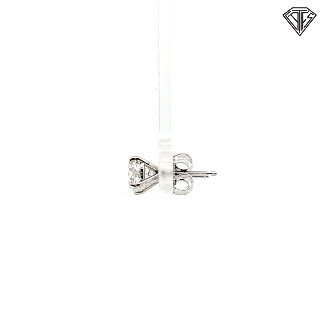 14k White Gold 2.00ct F I1 Round Diamond Stud Earrings