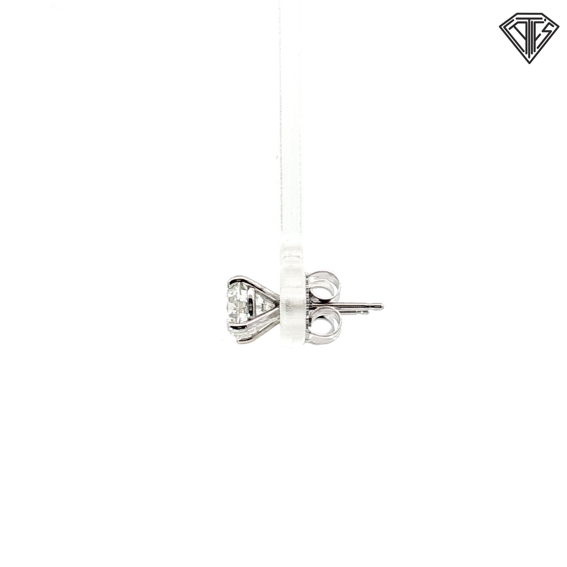 14k White Gold 2.00ct F I1 Round Diamond Stud Earrings