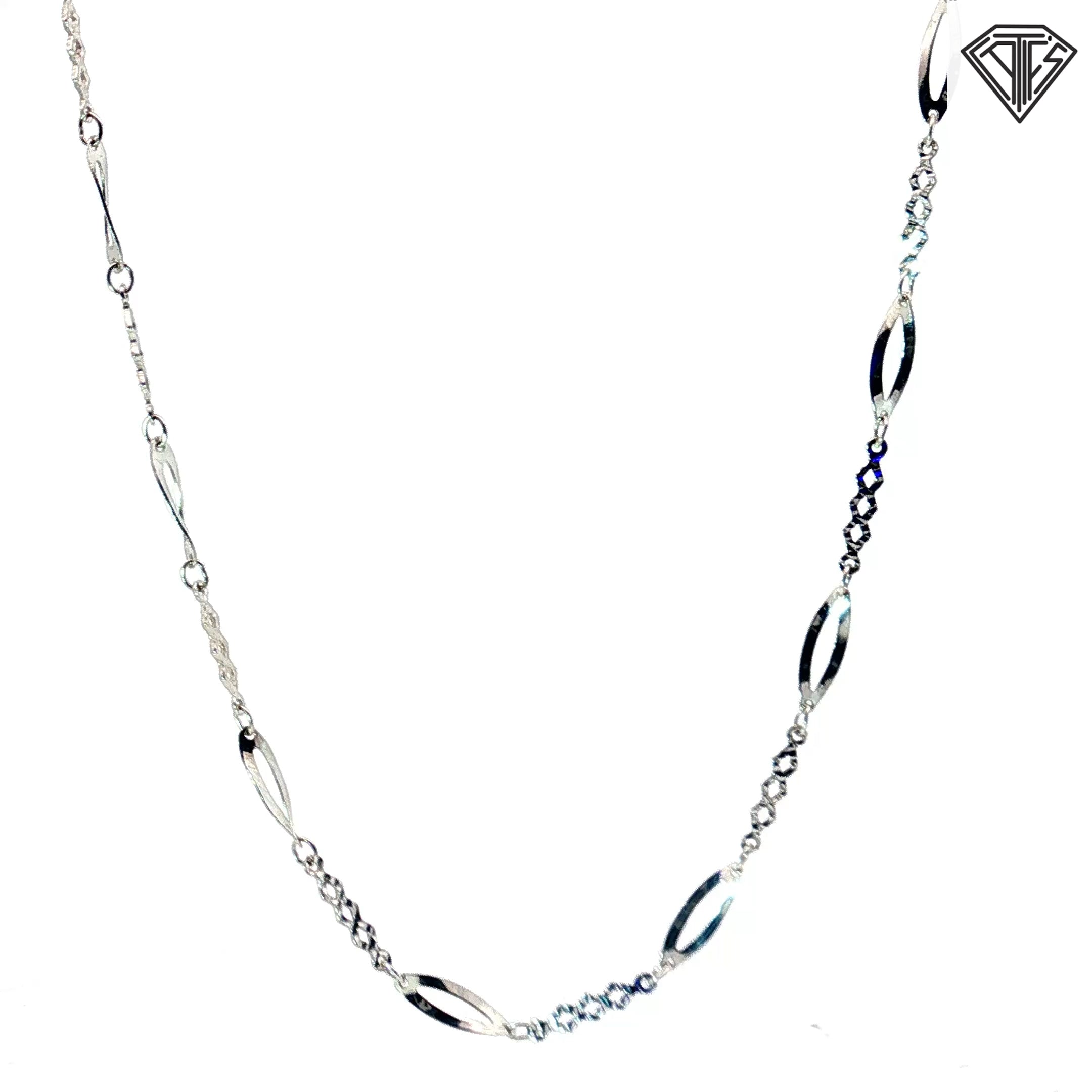 Platinum Fancy Link Necklace 4.1 gram 16"inch