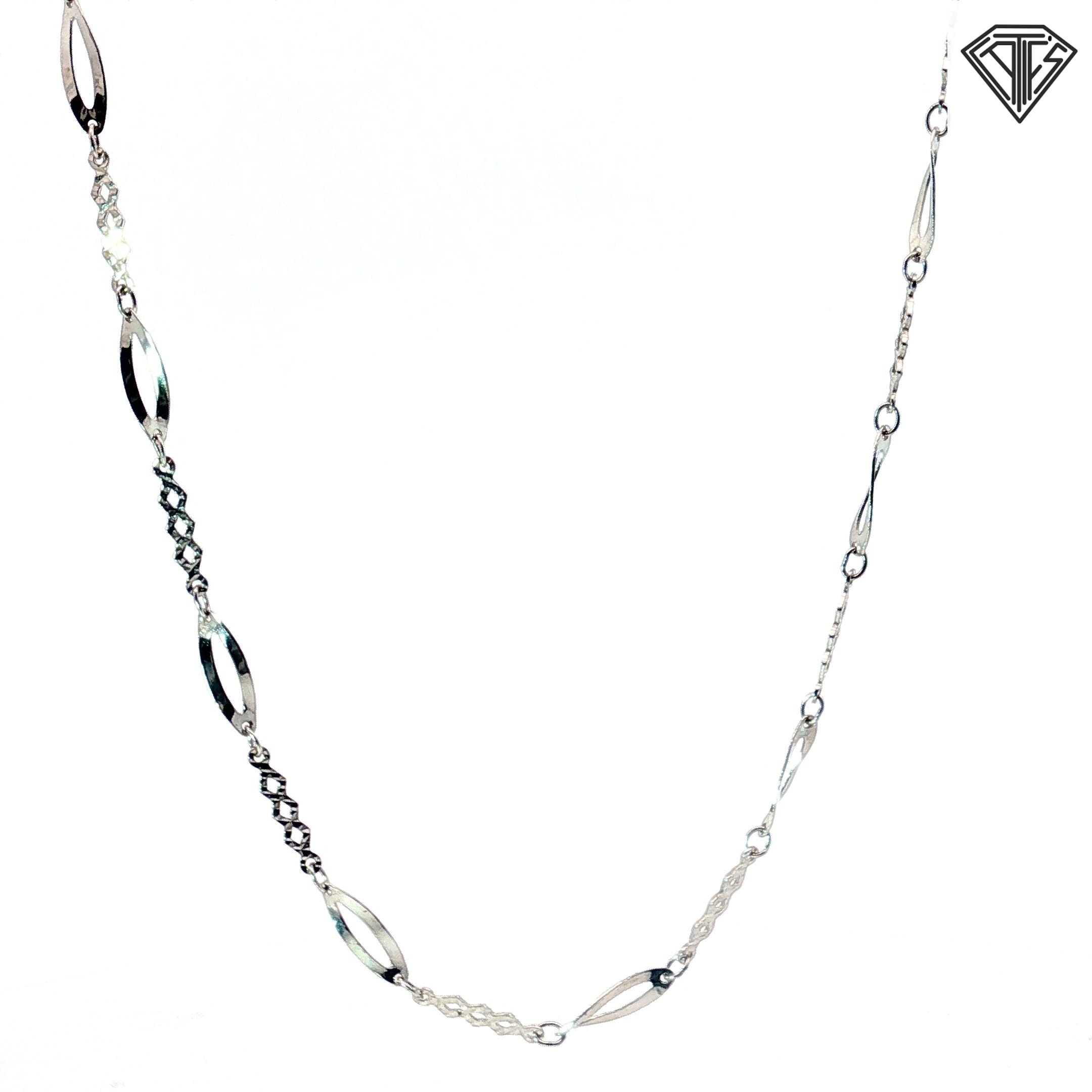Platinum Fancy Link Necklace 4.1 gram 16"inch