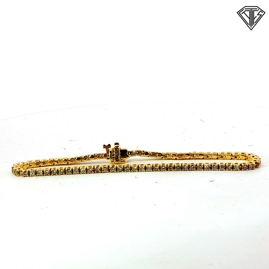 14k Yellow Gold 2.00ct H SI1 Round Diamond Micro Tennis Bracelet