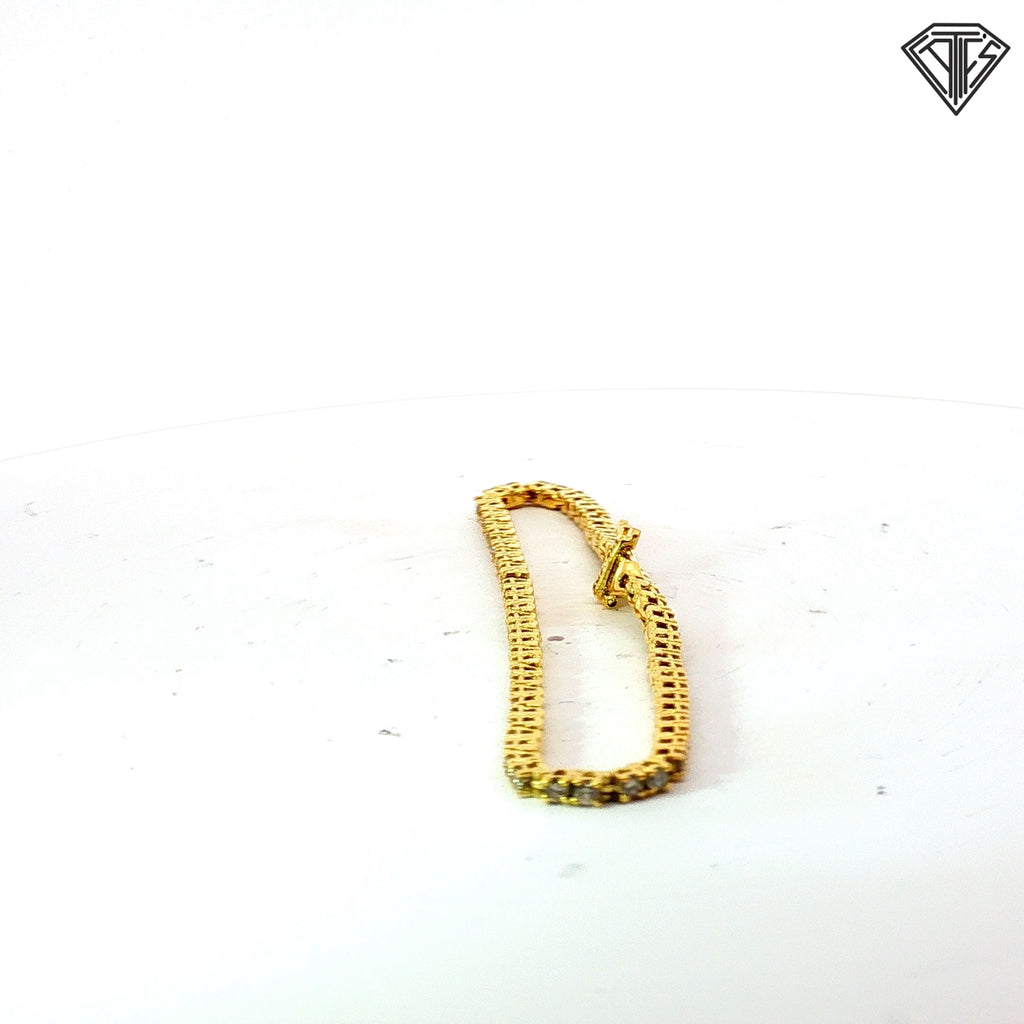14k Yellow Gold 2.00ct H SI1 Round Diamond Micro Tennis Bracelet