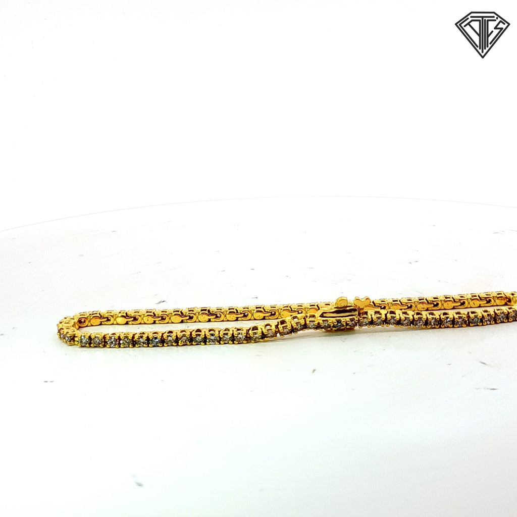 14k Yellow Gold 2.00ct H SI1 Round Diamond Micro Tennis Bracelet
