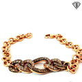 14k Rose Gold 1.50ct Chocolate Diamond Pave Link Bracelet 16.79 gram  7"inch