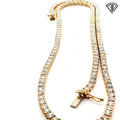 14k Yellow Gold 15.06ct G VS2/ SI1 Round Diamond Tennis Necklace 18"inch
