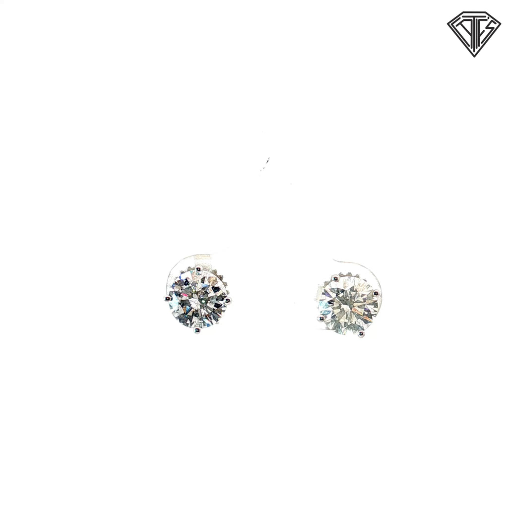 14k White Gold 2.05ct F/G SI1/ SI2 Round Diamond Stud Earrings