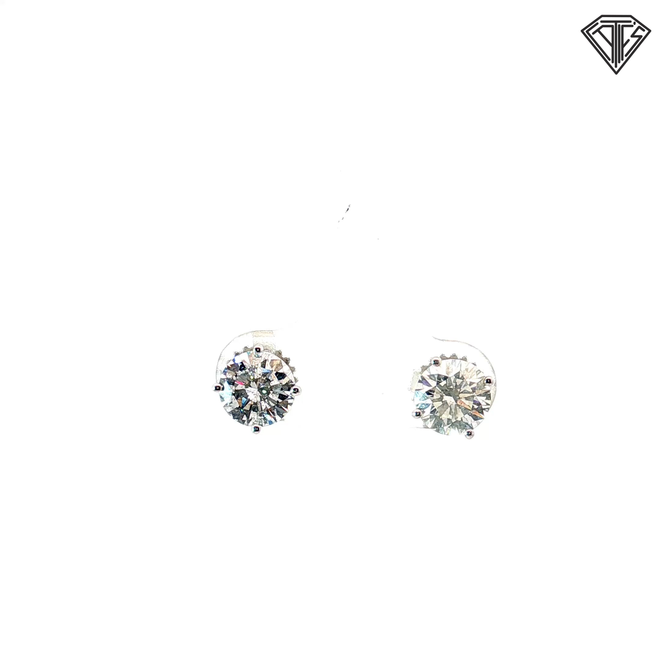 14k White Gold 2.05ct F/G SI1/ SI2 Round Diamond Stud Earrings