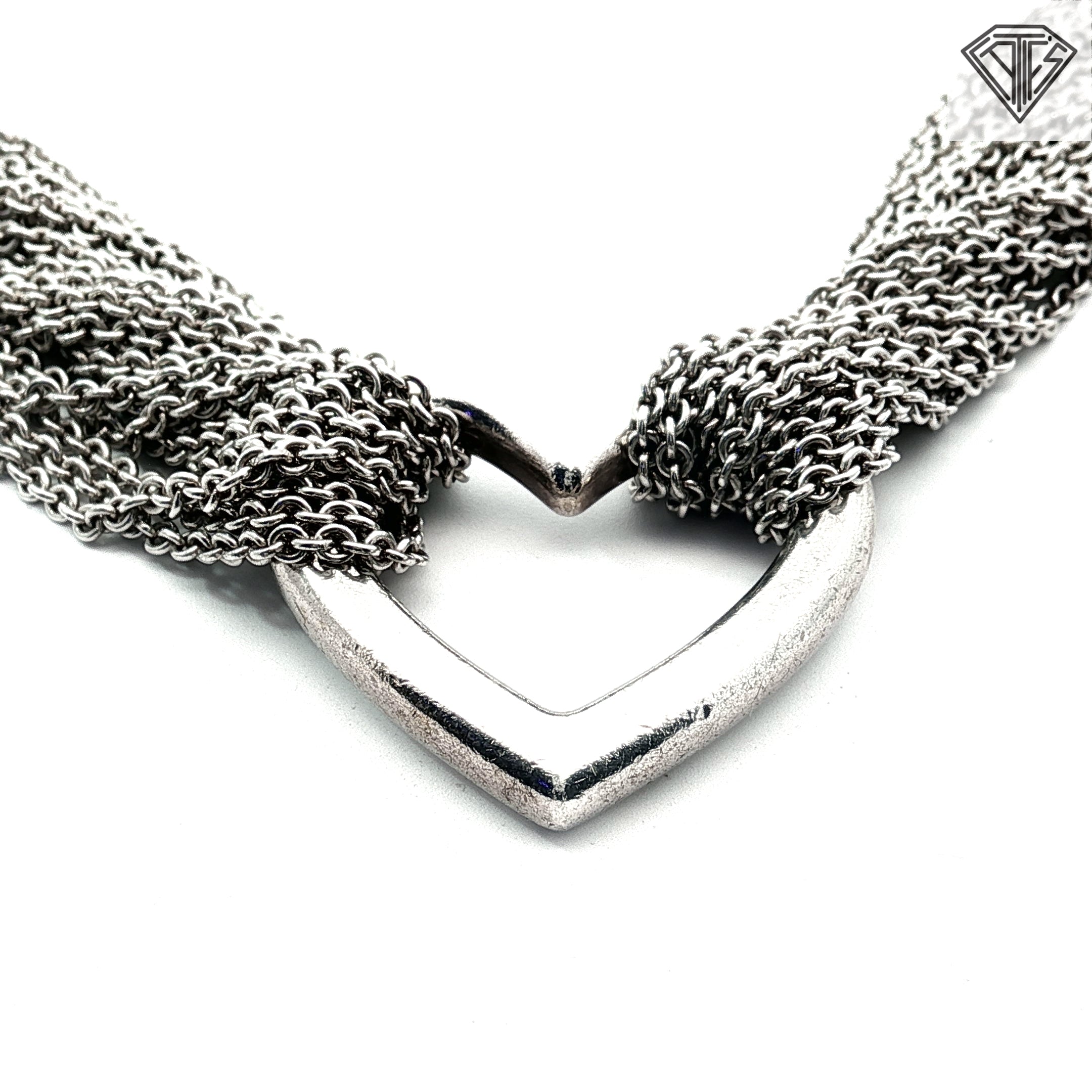 Pre-Loved Tiffany & Co. Open Heart Multi Strand Toggie Sterling Silver Bracelet 7"inch