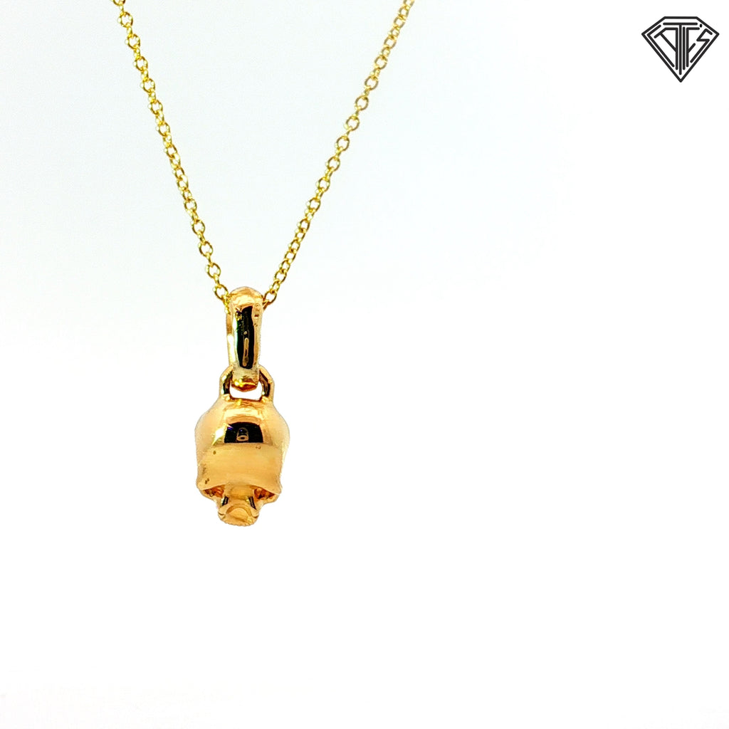 Pre-Loved 18k Yellow Gold David Yurman Skull Head with Round Diamond in Eyes 20"inch