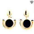 14k Yellow Gold Onyx Drop Earrings with Lever Back Posts 11.2 gram