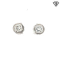 14k White Gold 2.00ct G VS2 Princess Cut Diamond Stud Earrings