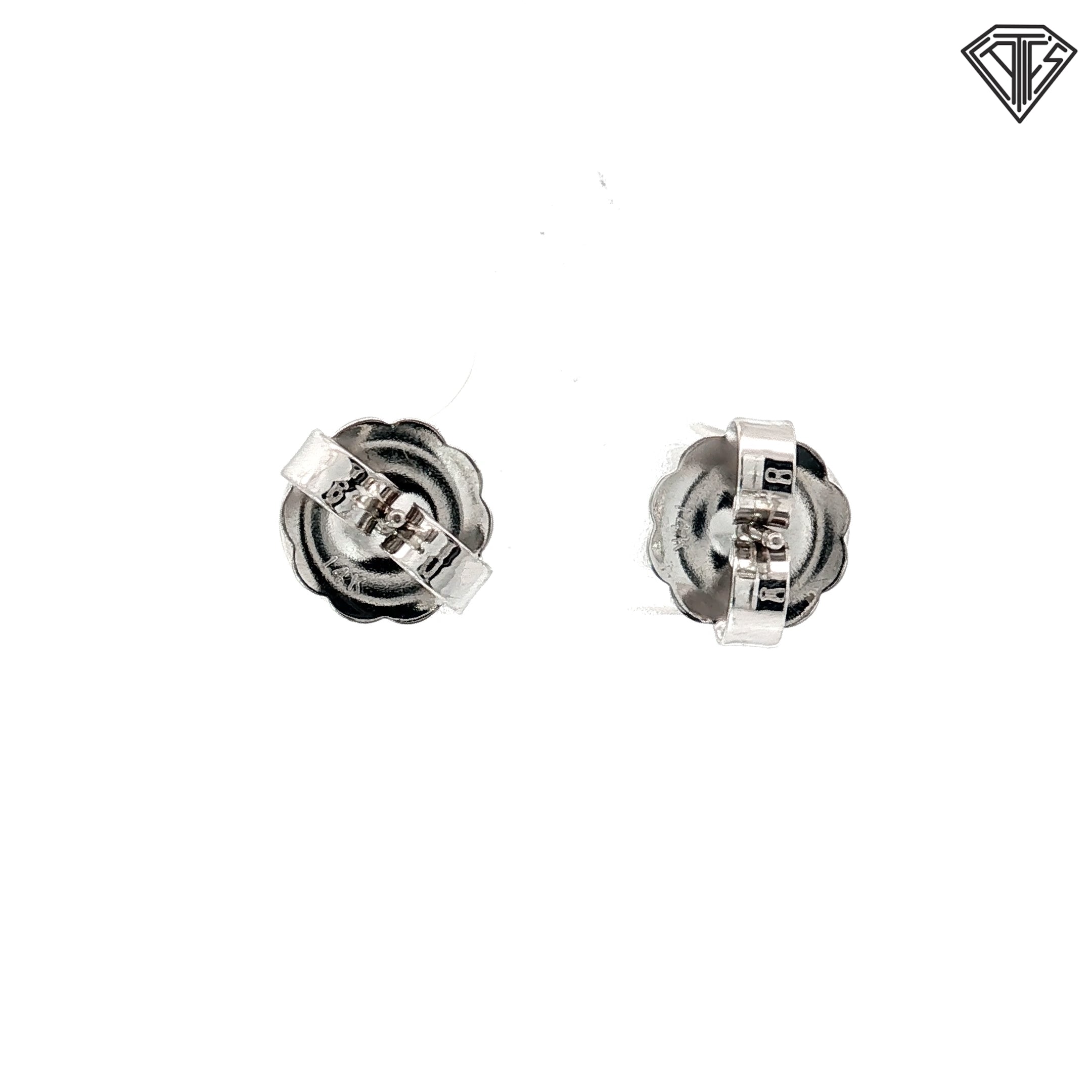 14k White Gold 2.00ct G VS2 Princess Cut Diamond Stud Earrings