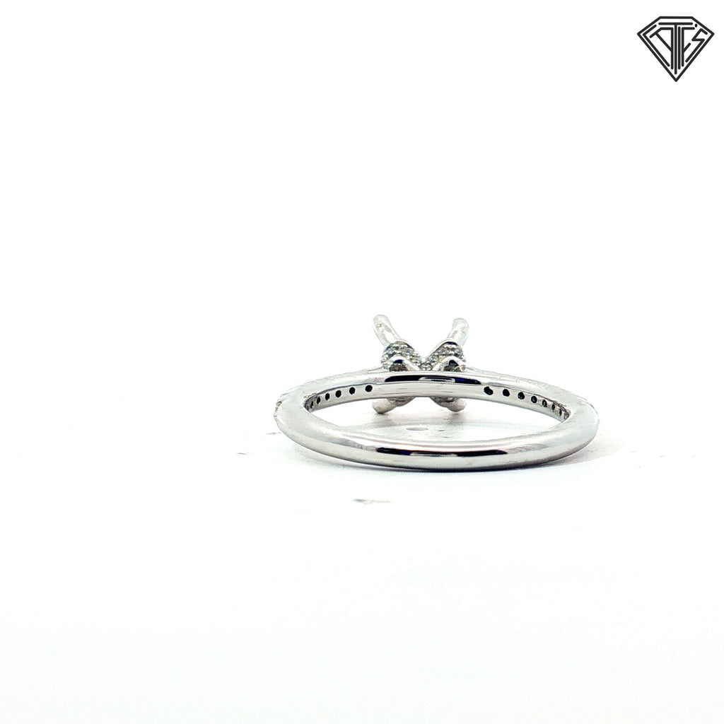 14k White Gold .35ct F SI2 Round Diamond (4) Prong Solitaire Engagement Ring Mounting Size 7.5 (mounting is for a 1.50ct) 3.3 gram