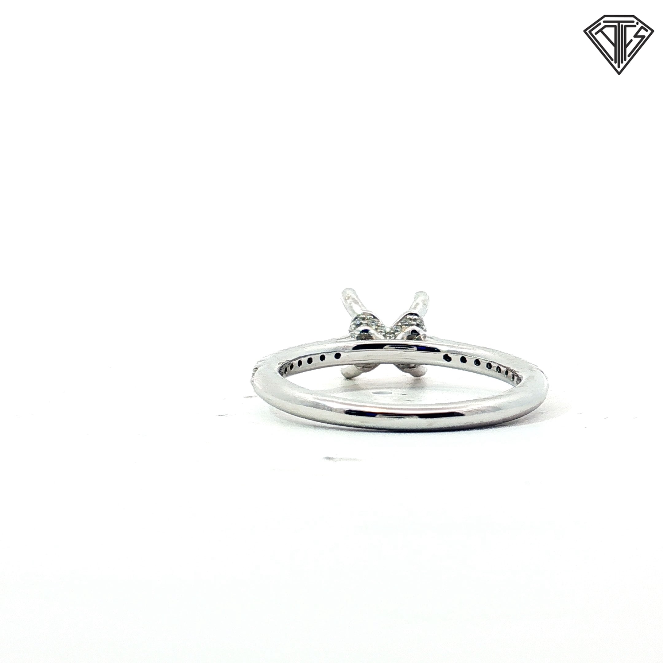 14k White Gold .35ct F SI2 Round Diamond (4) Prong Solitaire Engagement Ring Mounting Size 7.5 (mounting is for a 1.50ct) 3.3 gram