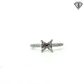 14k White Gold .35ct F SI2 Round Diamond (4) Prong Solitaire Engagement Ring Mounting Size 7.5 (mounting is for a 1.50ct) 3.3 gram