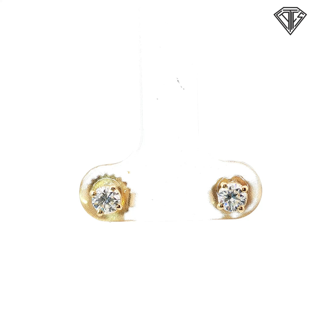 14k Yellow Gold .35ct F SI1 Round Diamond Stud Earrings