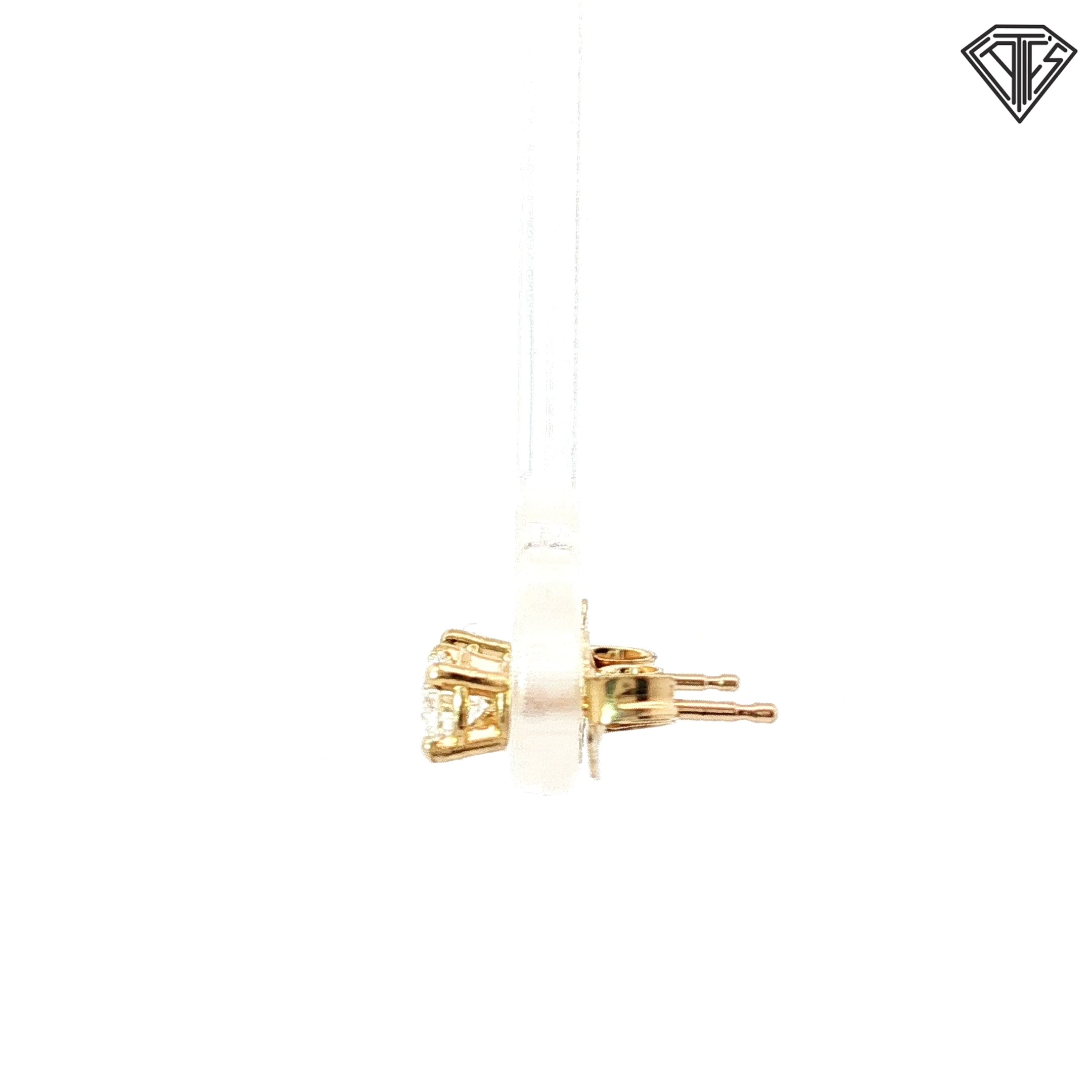 14k Yellow Gold .35ct F SI1 Round Diamond Stud Earrings