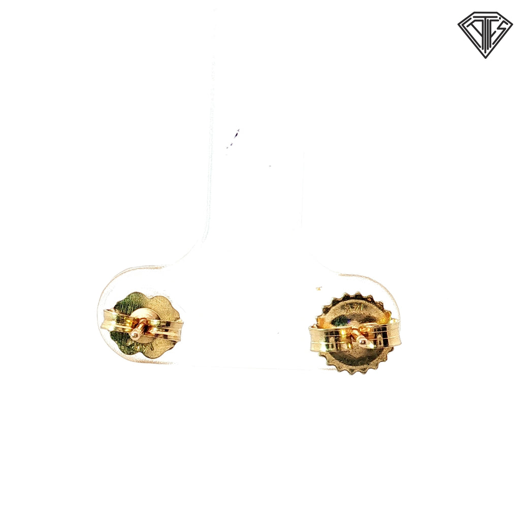 14k Yellow Gold .35ct F SI1 Round Diamond Stud Earrings
