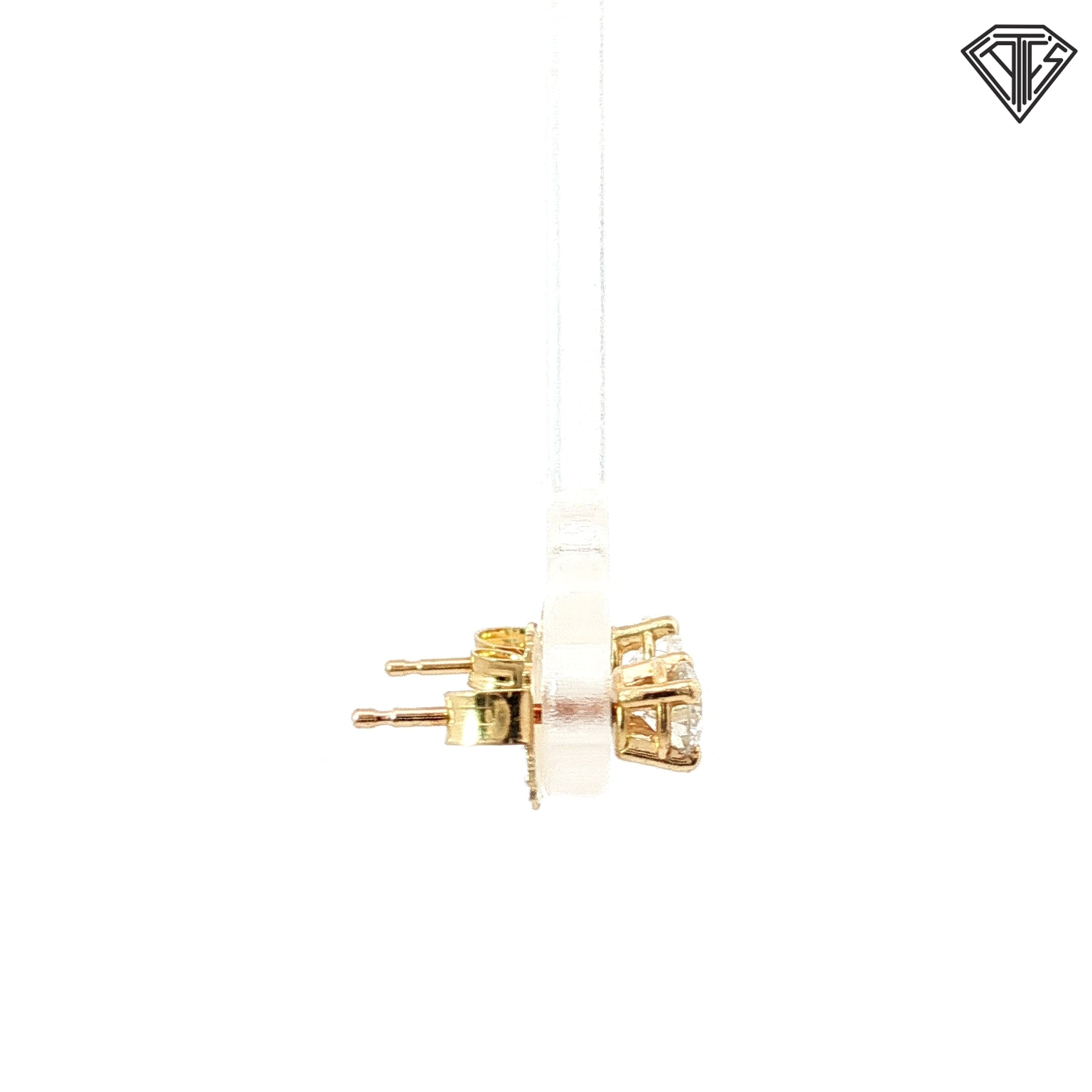14k Yellow Gold .35ct F SI1 Round Diamond Stud Earrings