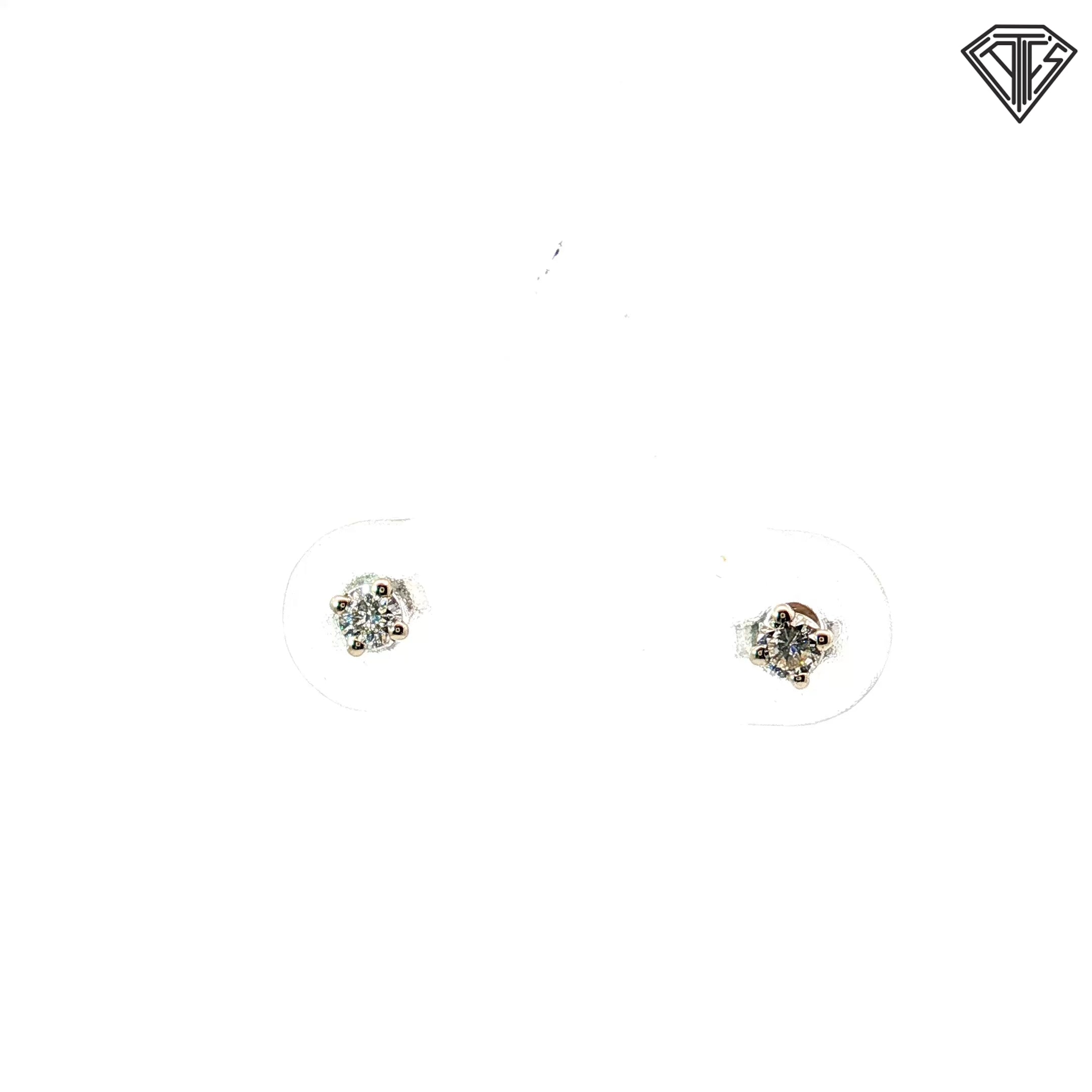 14k White Gold .10ct G SI1 Round Stud Earrings