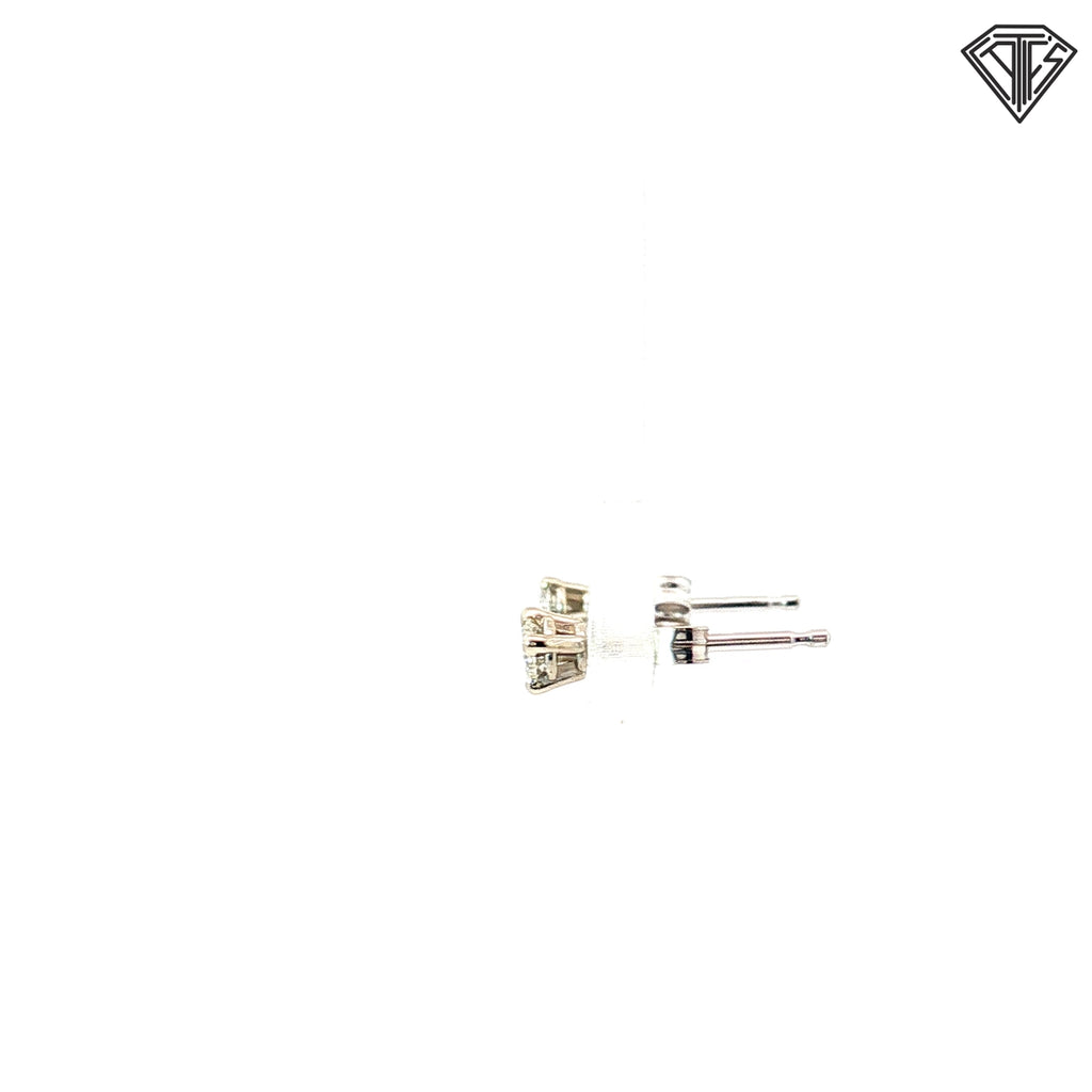 14k White Gold .10ct G SI1 Round Stud Earrings