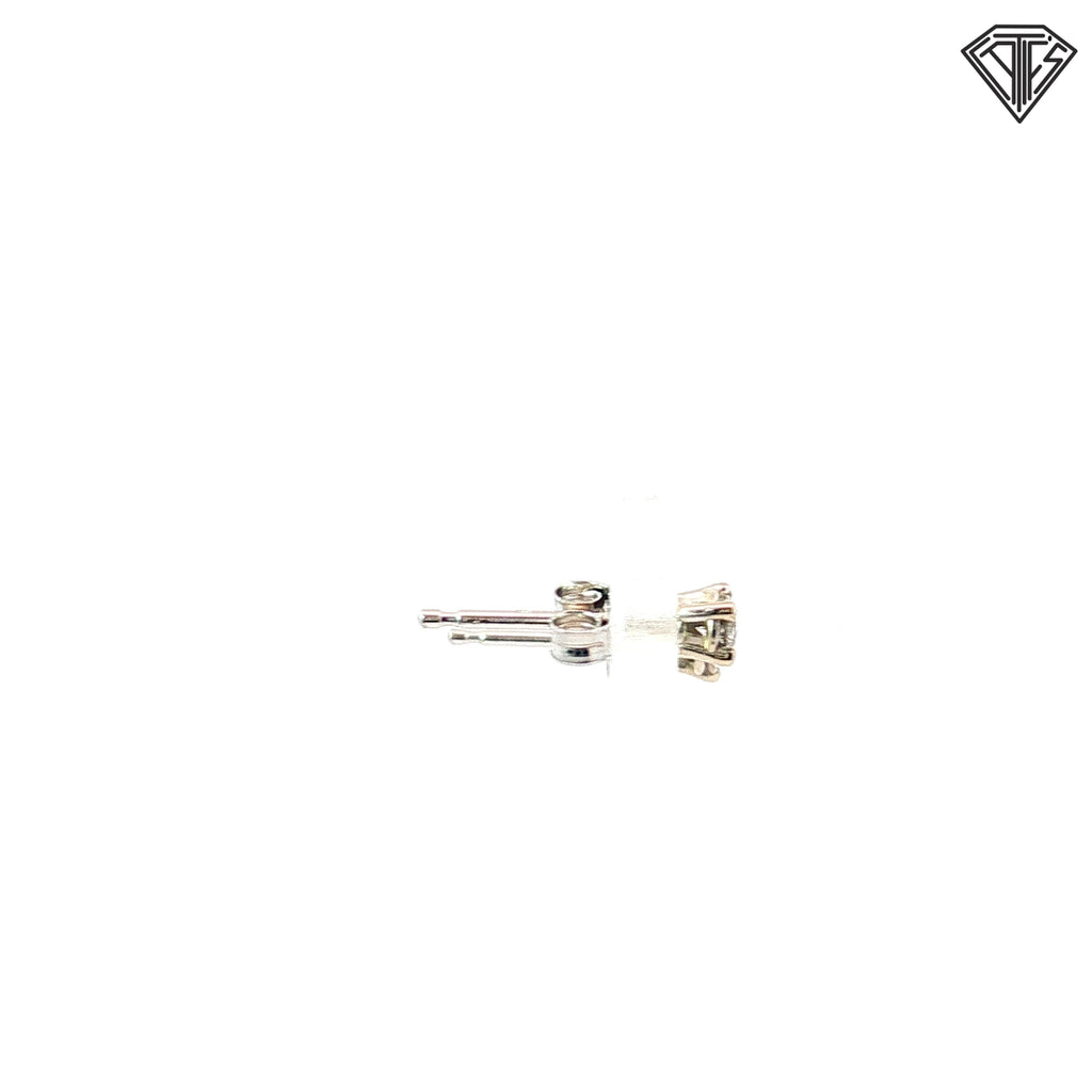 14k White Gold .10ct G SI1 Round Stud Earrings