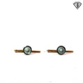 14k Yellow Gold Cuff Links with Round Pearls 1"inch