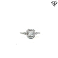 14k White Gold .25ct G VS2 Princess Cut Center Diamond/ .75ct G VS2 Round Diamond along the side Engagement Ring Size 7.5 Design by Neil Lane