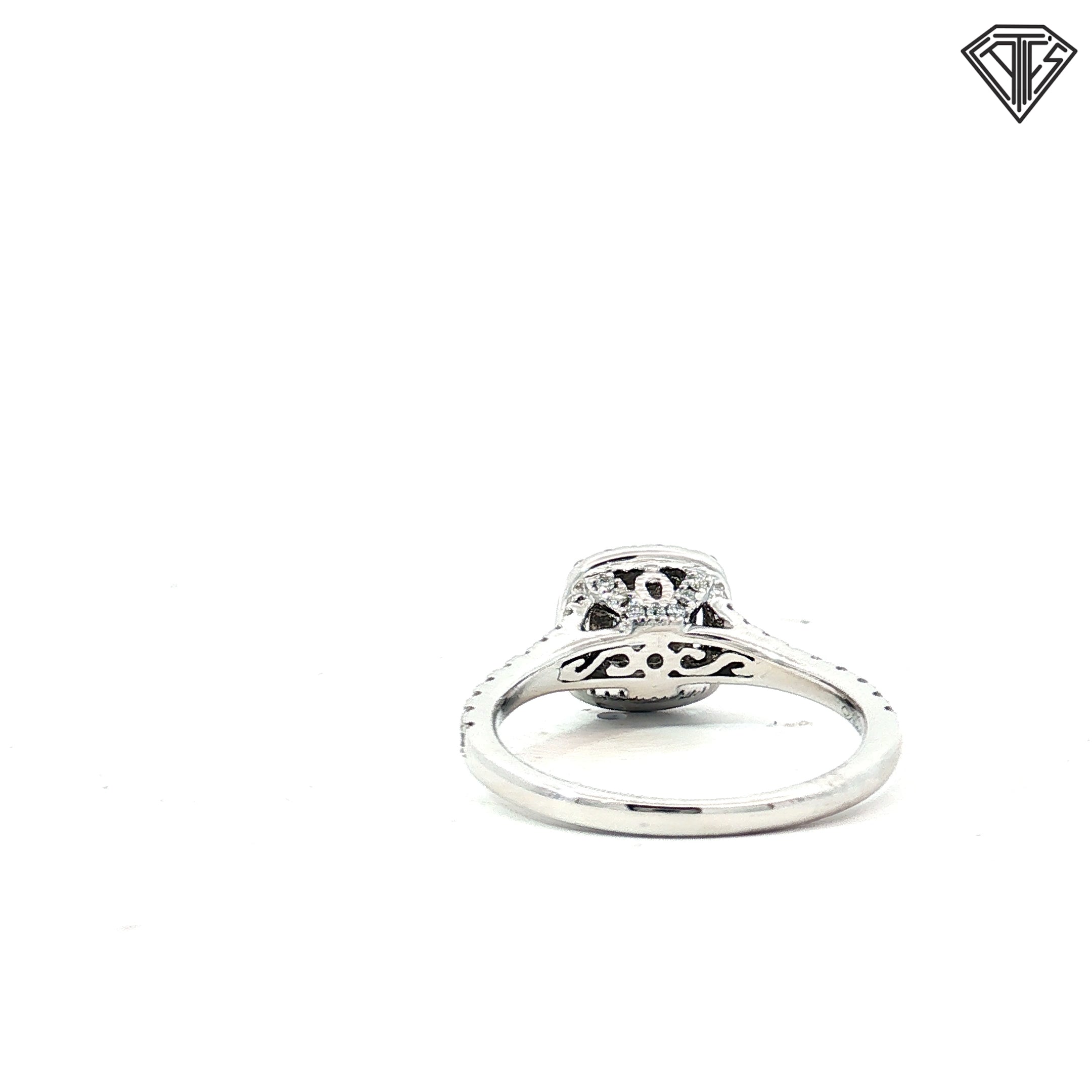 14k White Gold .25ct G VS2 Princess Cut Center Diamond/ .75ct G VS2 Round Diamond along the side Engagement Ring Size 7.5 Design by Neil Lane