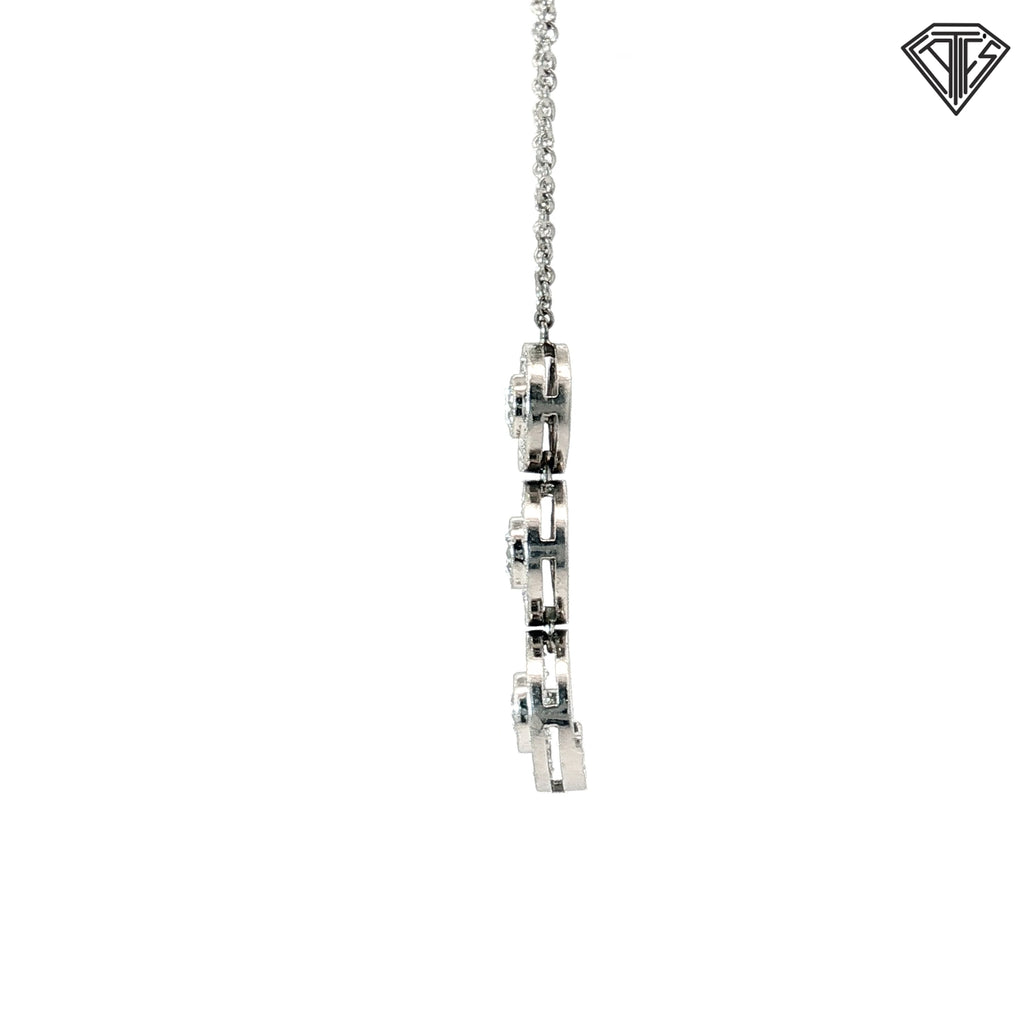 Pre-Loved Tiffany & Co. Platinum .55ct F VS1 Round Diamond Circlet Triple Drop Necklace 16"inch
