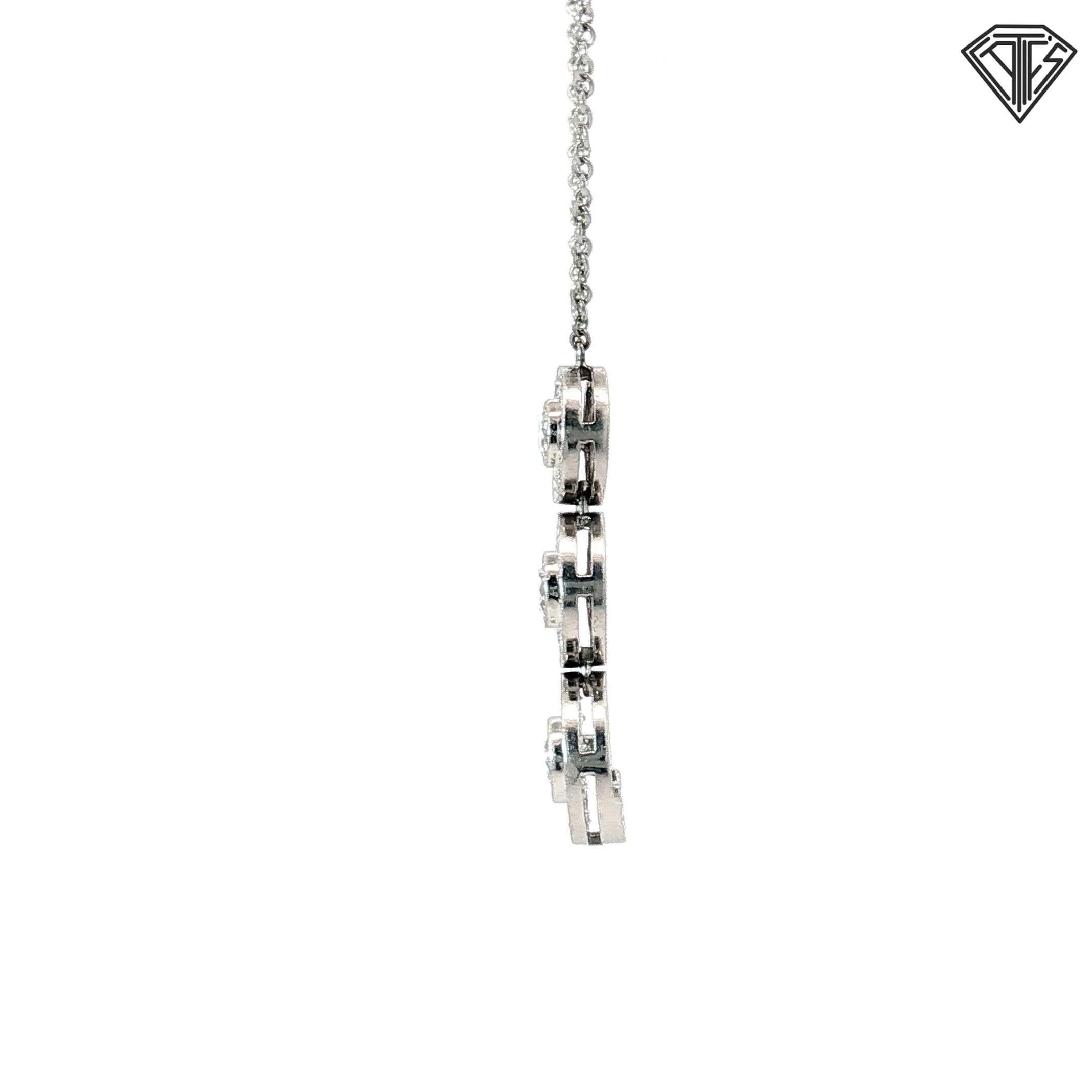 Pre-Loved Tiffany & Co. Platinum .55ct F VS1 Round Diamond Circlet Triple Drop Necklace 16"inch