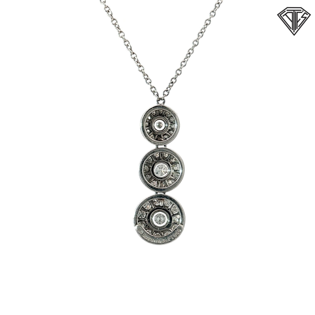 Pre-Loved Tiffany & Co. Platinum .55ct F VS1 Round Diamond Circlet Triple Drop Necklace 16"inch