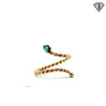 18k Yellow Gold Braided Open Emerald Ring Size 2.1 gram Size 6