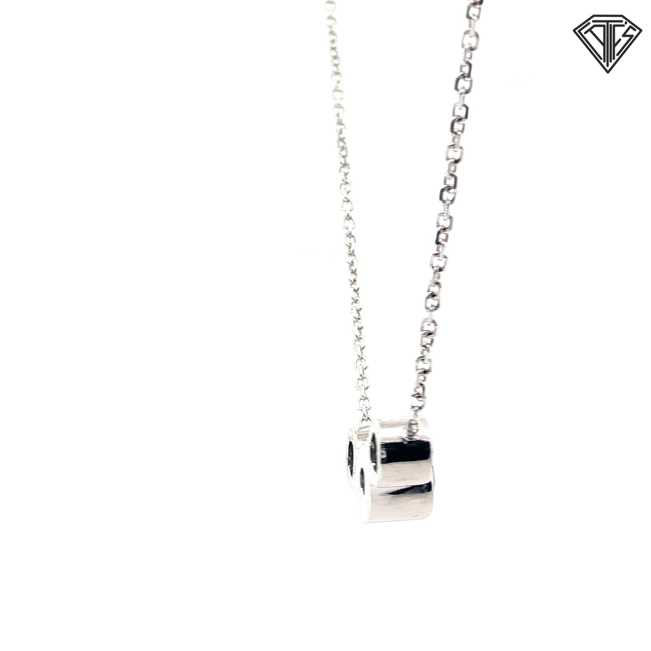 14k White Gold 1.00ct G SI1 Round Diamond (3) Stone Bezel Pendant