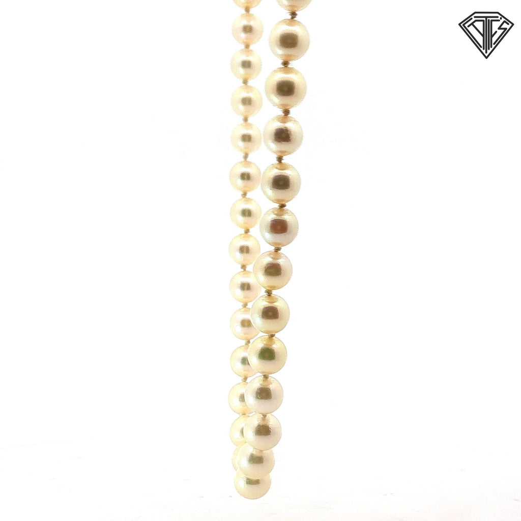 14k Yellow Gold Cultured Pearl Strand Necklace 6mm 18 inch