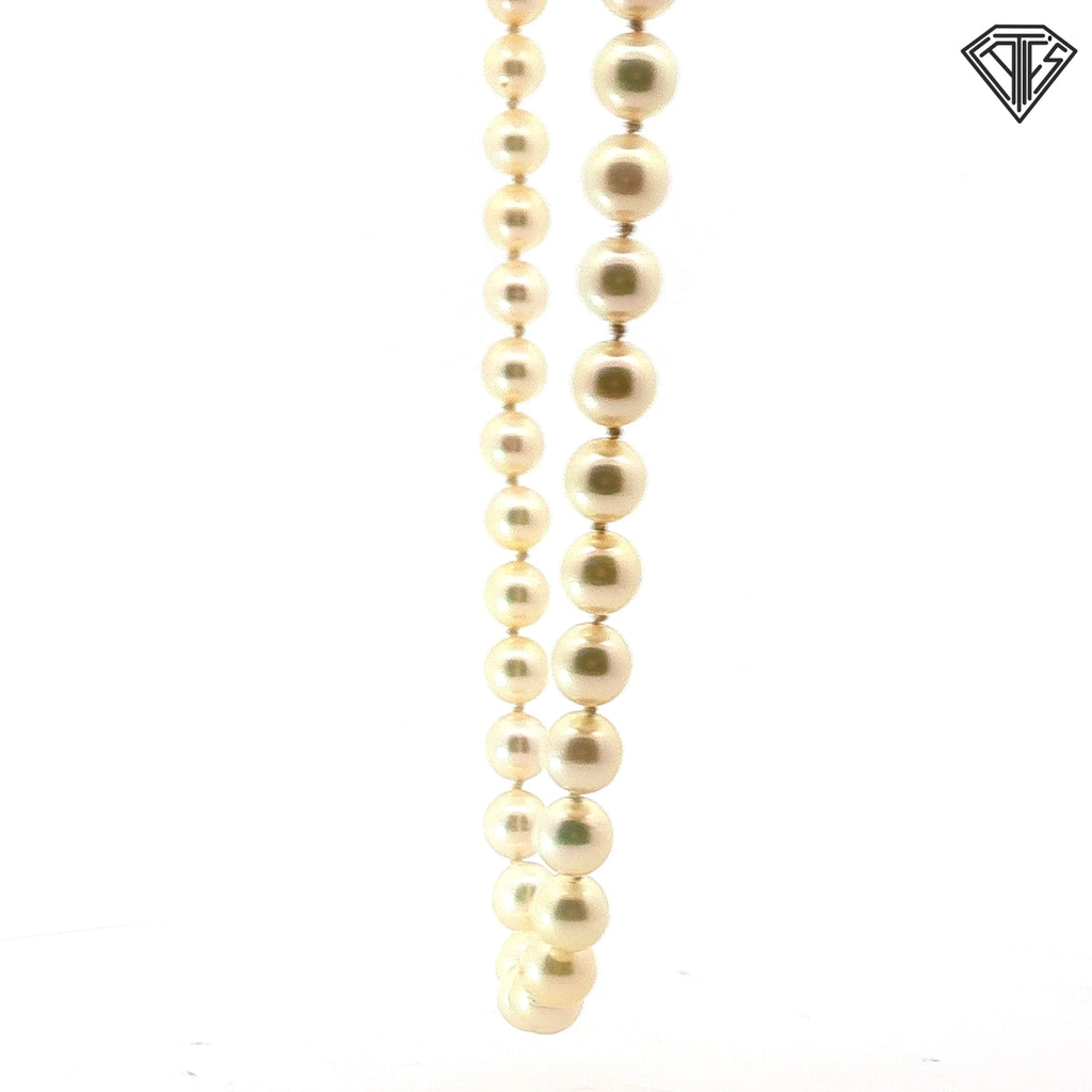 14k Yellow Gold Cultured Pearl Strand Necklace 6mm 18 inch