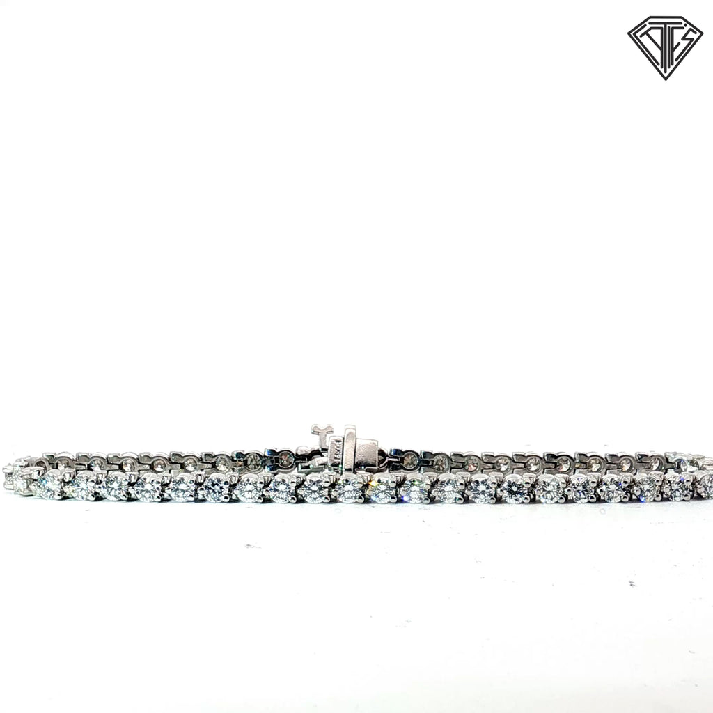 14k White Gold 5.00ct F VS2 Round Diamond Tennis Bracelet