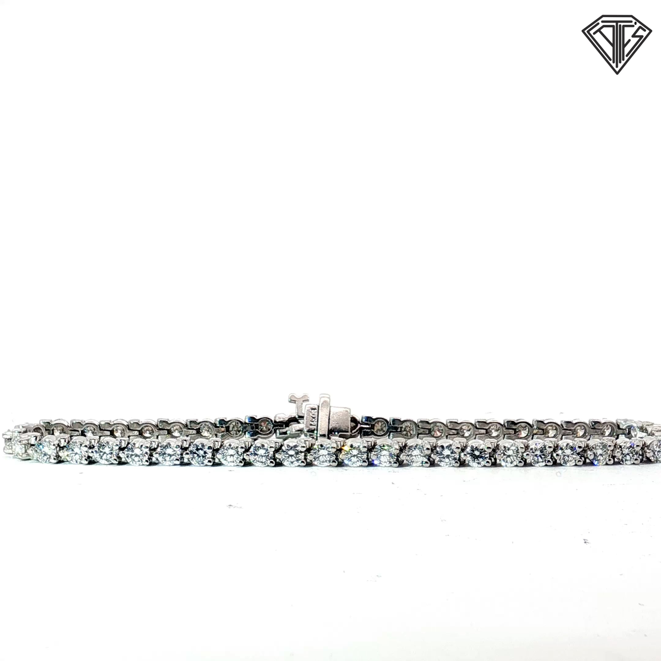 14k White Gold 5.00ct F VS2 Round Diamond Tennis Bracelet