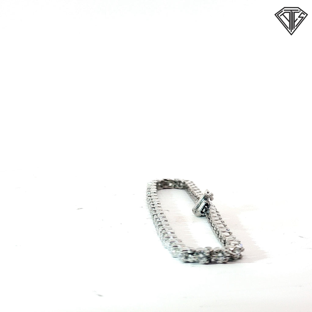 14k White Gold 5.00ct F VS2 Round Diamond Tennis Bracelet