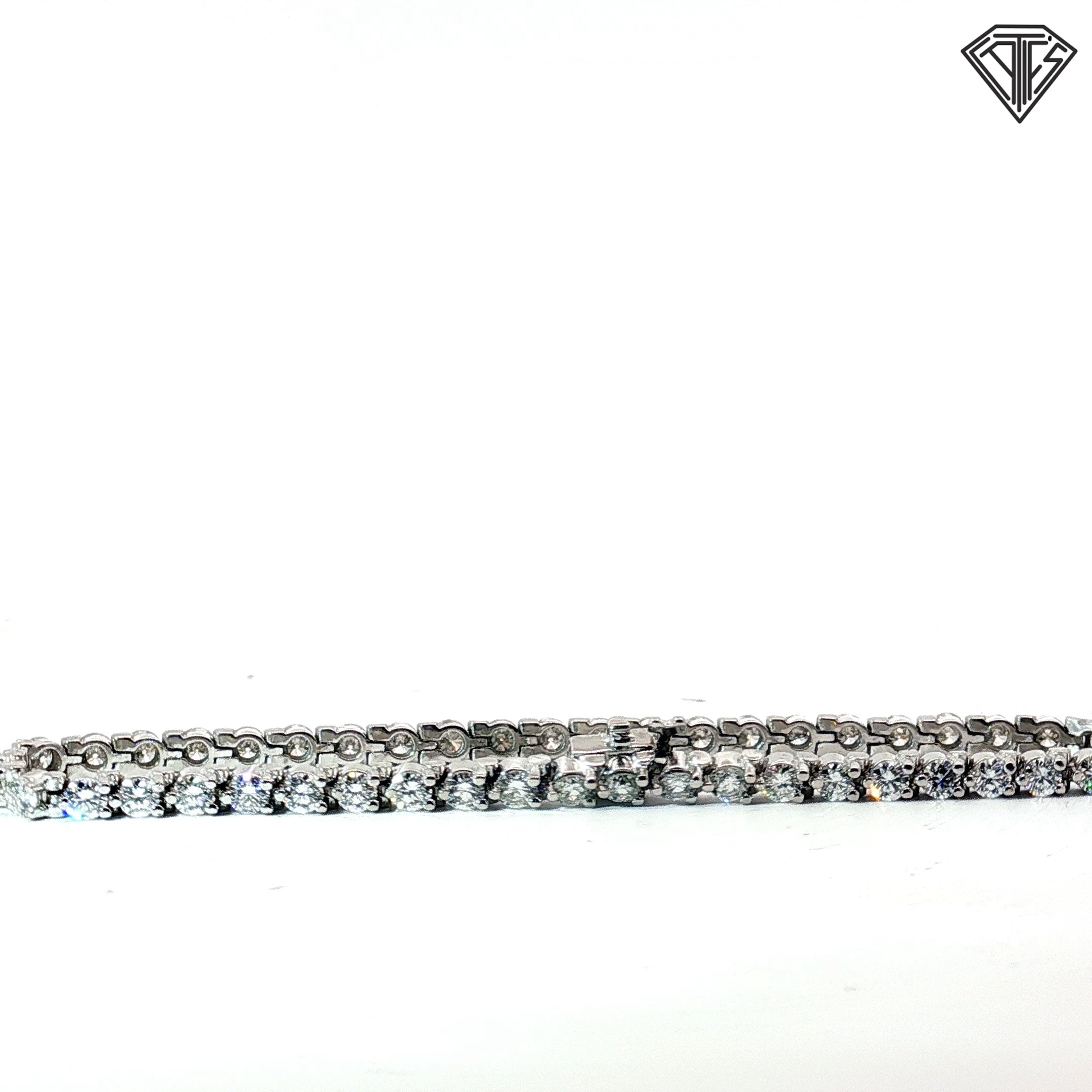 14k White Gold 5.00ct F VS2 Round Diamond Tennis Bracelet