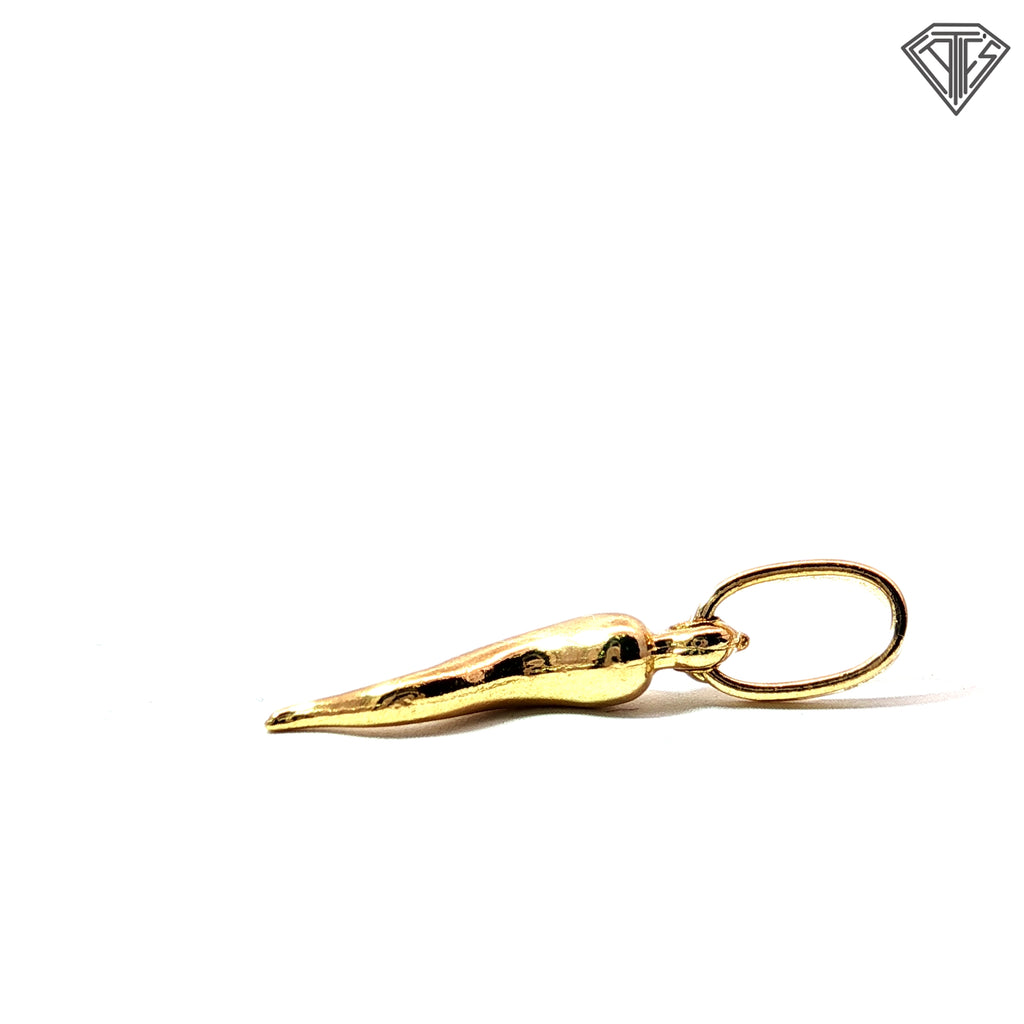 18k Yellow Gold Italian Horn Charm 0.5 gram