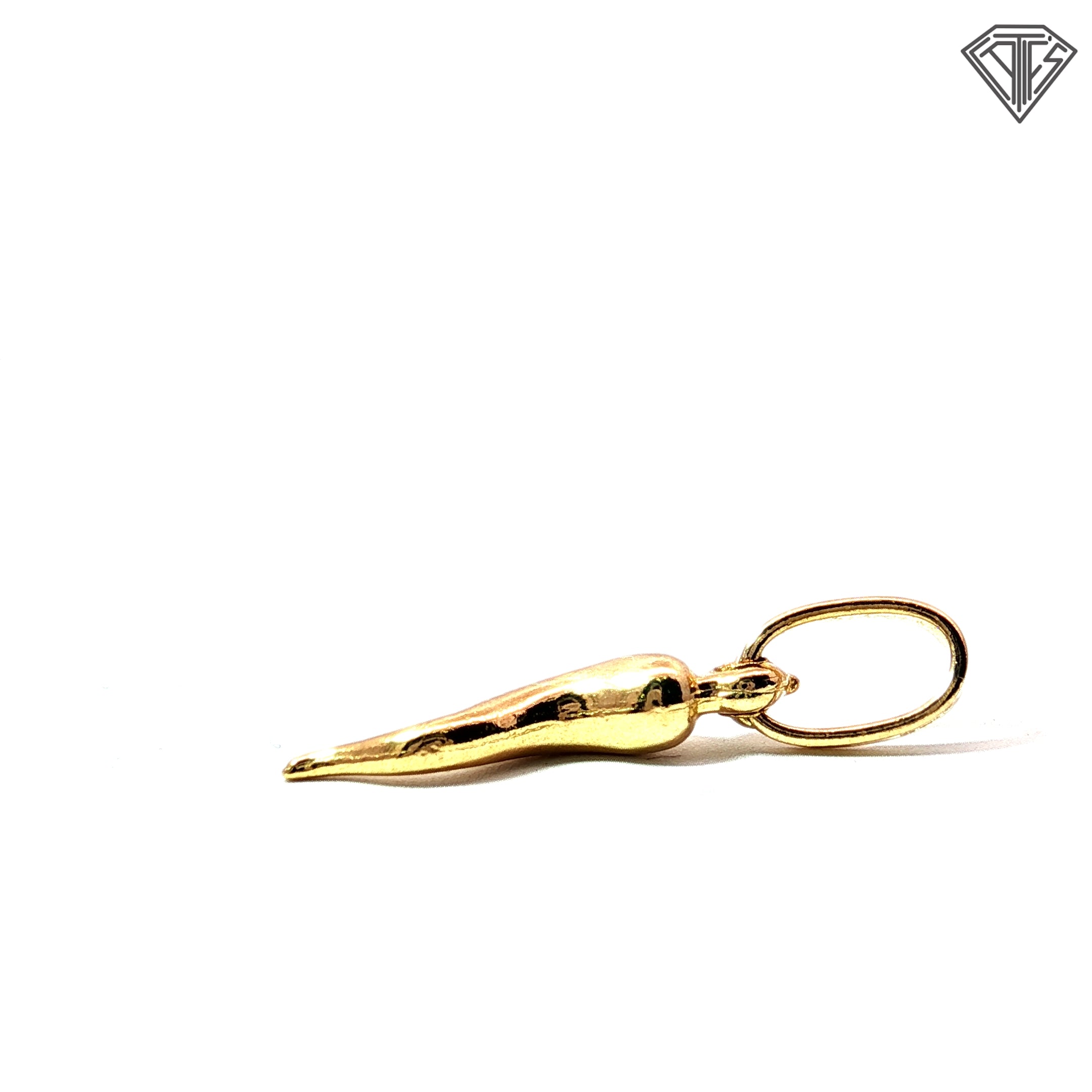 18k Yellow Gold Italian Horn Charm 0.5 gram