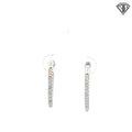 14k White Gold .50ct G VS2 Round Diamond Inside/Out Hoop Earrings 1"inch 2mm wide