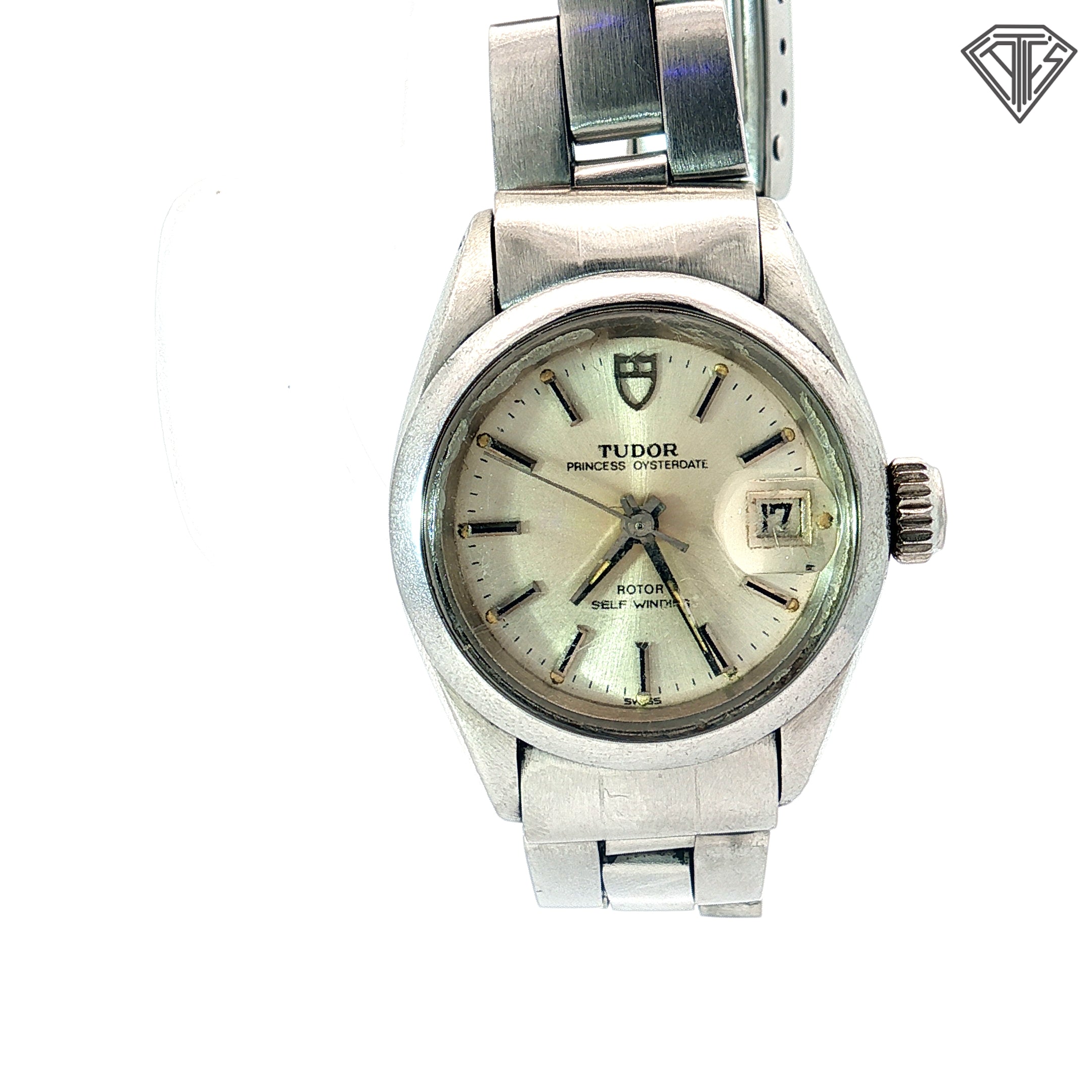 Pre-Loved Vintage Tudor Princess Oyster Date /25 x 31 mm /Steel / Grey Marker Watch/ Automatic/ Watch