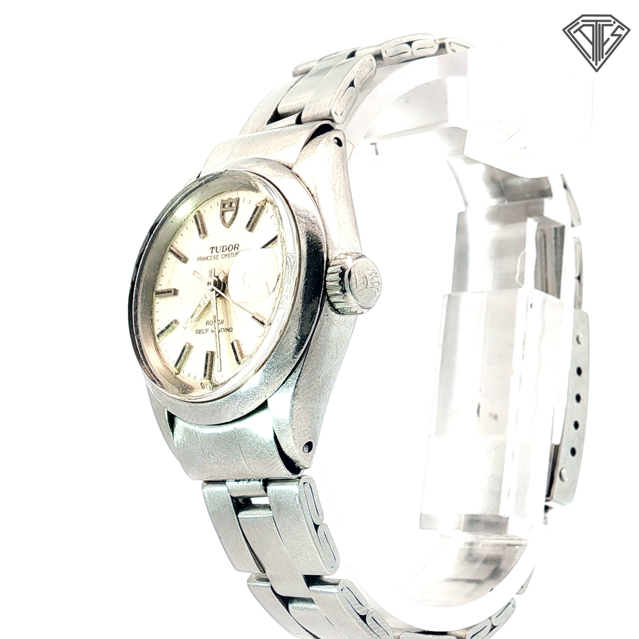 Pre-Loved Vintage Tudor Princess Oyster Date /25 x 31 mm /Steel / Grey Marker Watch/ Automatic/ Watch