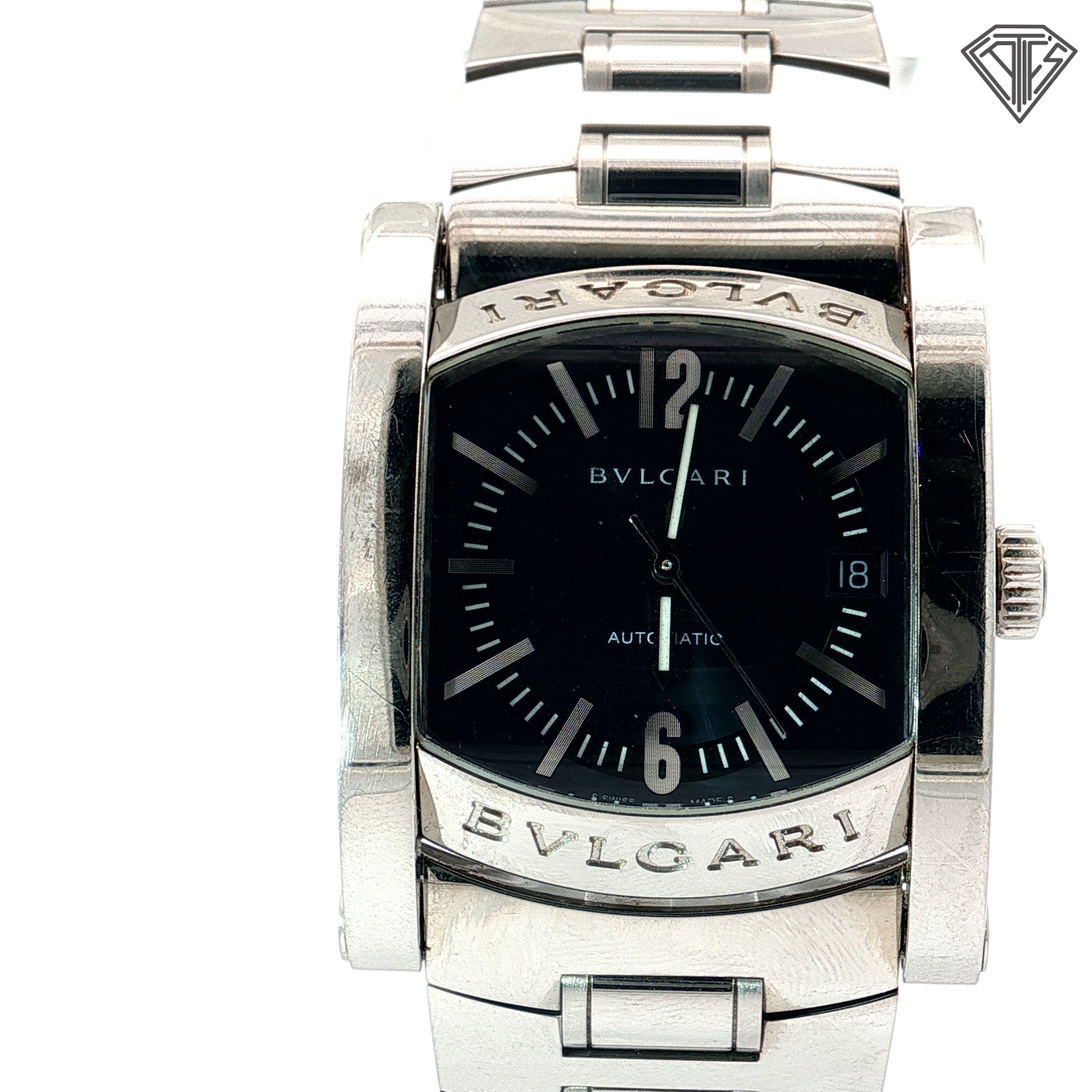 Pre-Owned Bvlgari Assioma Gray Dial Men Watch 34mm/ Automatic/ Steel Band